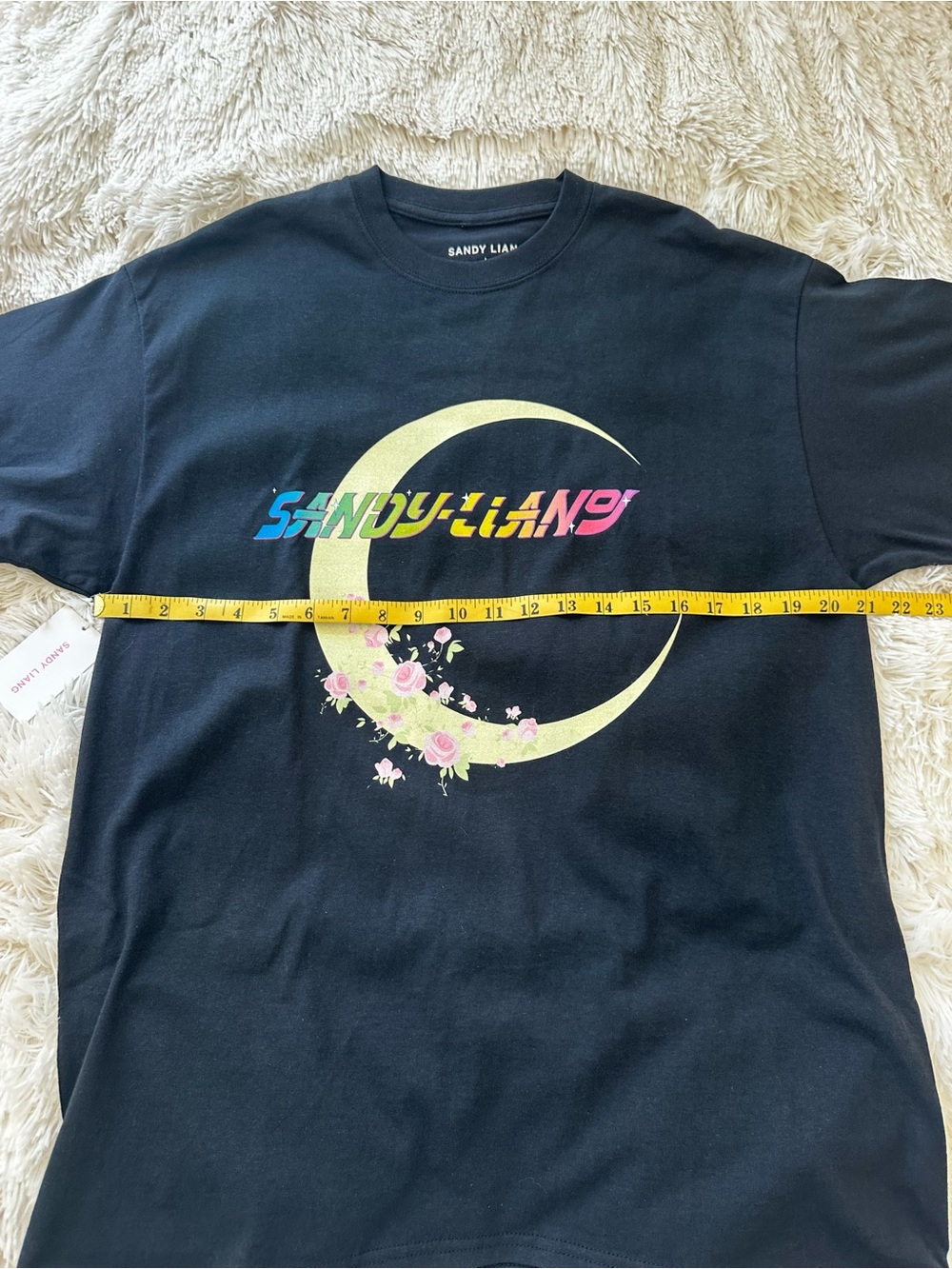 Sandy Liang Moonie Tee Women’s Black Graphic Short Sleeve T-Shirt Size: Large - Picture 4 of 7